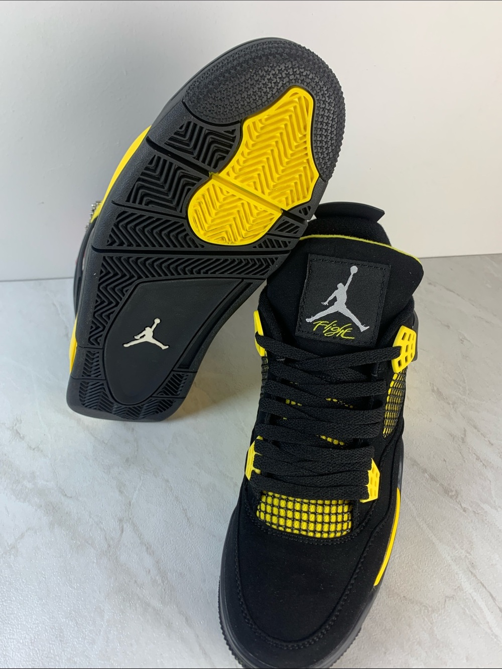 Jordan Black and Yellow Retro Basketball Sneakers - Picture 3 of 6